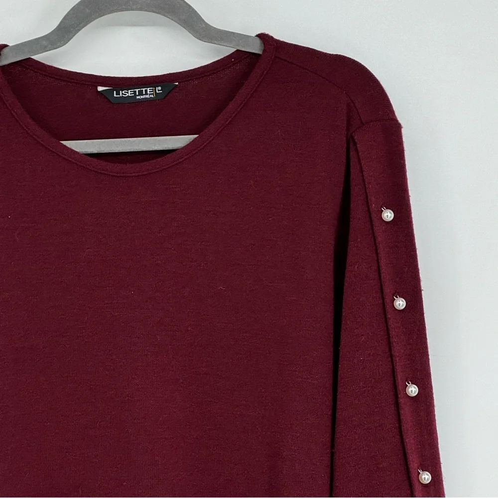 Lisette L Montreal XL Burgundy 80% Polyester/15% Viscose/5% Elastane Sweater
